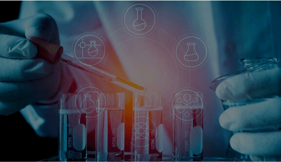 Hands Wearing Gloves Doing Liquid Testing